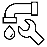 אייקון של ברז מים ומפתח שוודי